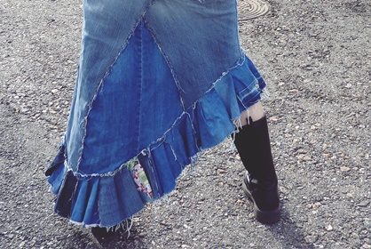 Vanhoista farkuista hame