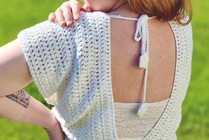 Virkattu toppi kesään