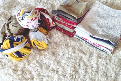 Lumpuista nenäliinoja ja trikookudetta