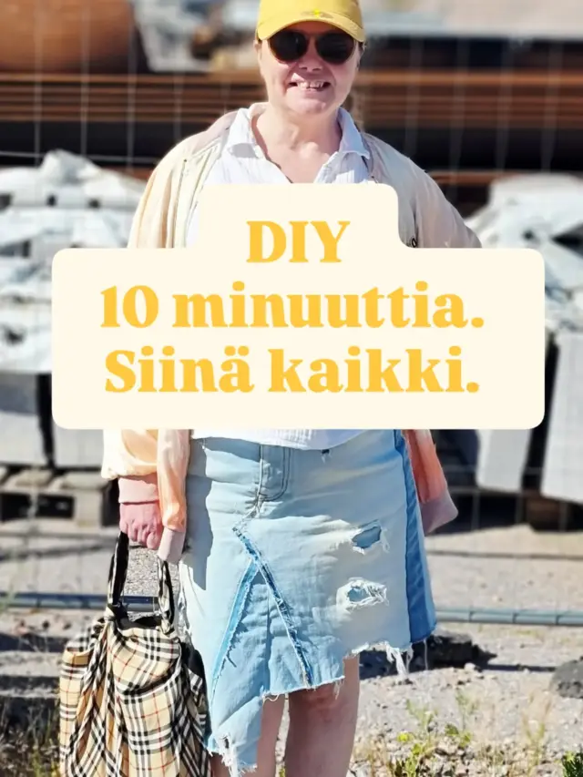 10 minuuttia. Siinä kaikki, mitä tämä vaati. ✂️

Leikkasin kirpparilta löytyneen pitkän mekon paidaksi. Saumuroin reunan ja ompelin uuden päärmeen, nyt tästä tuli vaate, jota oikeasti käytän.

Koko asu on rakennettu kierrätyslöydöistä:
♻️ Mekko (nyt paita): Kierrätyskeskuksen ilmaisosasto
♻️ Farkkuhame: tehty Kierrätyskeskuksen ilmaisosaston farkuista
♻️ Satiinibomber: Rauman vanhankaupungin second hand -liike
♻️ Huivista tehty pussukka: huivi Kierrätyskeskuksen ilmaisosastolta

Joskus uusi lempivaate löytyy omasta vaatekaapista, tarvitsee vain uskaltaa ottaa sakset käteen.

👉 Tallenna tämä idea seuraavaa vaatekaapin siivousta varten ja kerro kommenteissa: oletko koskaan tuunannut vaatetta uuteen käyttöön?

#vaatteidentuunaus #kierrätysmuoti #kirppislöytö #slowfashion #tekstiiliarkeologia