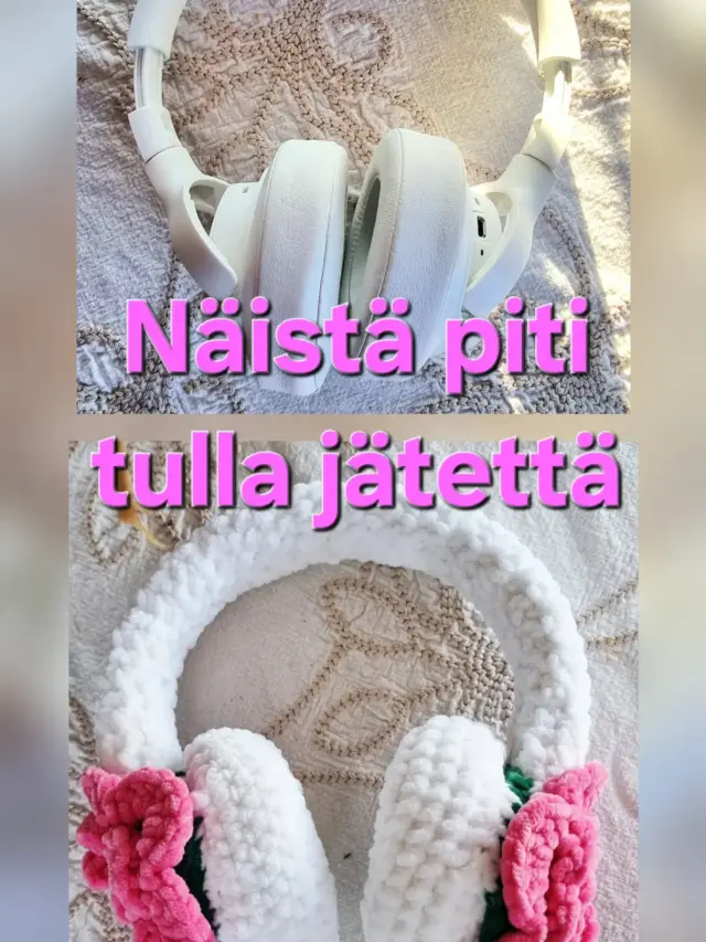 🌸 En heittänyt langanjämiä pois...

...vaan annoin niille uuden elämän.

Nämä pehmeät chenillelangan jämät ovat peräisin aiemmista virkkausprojekteistani. Niistä syntyivät tavallisista kuulokkeista kukkivat, satumaiset korvalämmittimet. Ja uskokaa tai älkää, lankaa jäi vieläkin seuraavaan ideaan.

Minusta käsitöissä parasta on juuri tämä: mitään käyttökelpoista ei tarvitse heittää pois, kun mielikuvitus pääsee töihin. 💗

💬 Mitä sinä tekisit chenillelangan jämistä? Kerro ideasi kommenteissa, ehkä toteutan jonkun niistä seuraavaksi!

✨ Jos pidät virkkauksesta, käsitöistä ja luovasta kierrätyksestä, laita tili seurantaan @VillaNanna. Täällä vanhat materiaalit saavat aina uuden tarinan.

#virkkaus #chenillelanka #jämälangat #käsityöinspiraatio #tekstiiliarkeologia

Ja nyt en haluaisi käyttää mitään muita. 🌸
Kun viime vuoden laukut ja muut projektit valmistuivat, lankaa jäi vielä vähän. Liian vähän uuteen laukkuun, mutta aivan liikaa roskiin. Päätin säästää jokaisen pätkän.

Pehmein projekti pitkään aikaan. 🤍

Chenillelangan jämistä. 🧶
Eräänä päivänä katsoin valkoisia kuulokkeitani ja ajattelin: Entä jos...? Siitä alkoi tämä pieni, mutta ehkä yksi suloisimmista projekteistani.

Jokainen kukka on virkattu käsin. 🌸
Virkkasin pehmeän chenillepinnan ja kukat käsin. Halusin, että kuulokkeet näyttävät siltä kuin ne olisivat suoraan satukirjasta.

Ja tarina ei pääty tähän. 🌸

Ja lankaa jäi vielä... 💗
Ja tiedättekö parhaan osan? Lankaa jäi vieläkin. 💗
Se tarkoittaa vain yhtä asiaa: tästä tarina jatkuu. Mitä sinä tekisit viimeisistä chenillelangan jämistä?