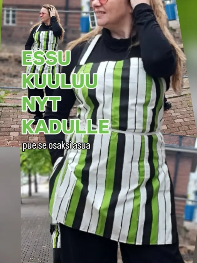 Tämän syksyn trendivaate saattaa löytyä mummolasi keittiöstä. 👀

Essu on noussut keittiöstä osaksi kerrospukeutumista, eikä keväällä näkynyt ilmiö kadonnut syksyn 2026 muodista. Minä puin omani mustan paidan ja leveiden housujen päälle, juuri näin haluan essua käyttää, vaatteena.

Omani on myös tekstiiliarkeologiaa: Fidasta aikanaan löytynyttä 100 % puuvillakangasta, josta olen jo vuosia sitten ommellut hameen. Lopusta syntyi tämä essu 26 vuotta vanhalla Burda 3/2000 -kaavalla.

Koko tarina essumuodista, vanhasta kankaasta ja vanhasta kaavasta löytyy nyt blogista. 💚

Pukisitko sinä essun osaksi kaupunkiasua? Kerro kommenteissa.

💾 Tallenna tämä, jos haluat kokeilla essukerrosta myöhemmin.
➕ Seuraa @villananna, jos haluat lisää tekstiiliarkeologiaa, oman kaapin löytöjä ja pukeutumista ilman jatkuvaa uuden ostamista.

#tekstiiliarkeologia #kerrospukeutuminen #kierrätysmuoti #secondhandstyle #villananna

Ei leipomiseen. Ei puutarhaan. Minä puen essun osaksi asua.

Takaa näkyy, miksi essu toimii kerroksena, se ei peitä asua, vaan rakentaa sen päälle uuden siluetin.

Ja kyllä, tämän kanssa lähdetään ihan kaupungille.

Vanha kangas + 26 vuotta vanha Burda-kaava + syksyn 2026 muoti. Siinä minun tekstiiliarkeologiani.